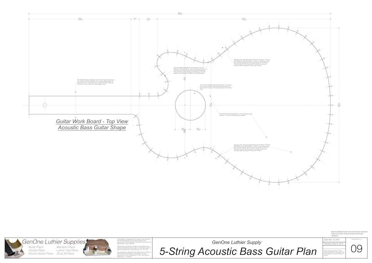 5-String Acoustic Bass Guitar Plans - GenOne Luthier Services