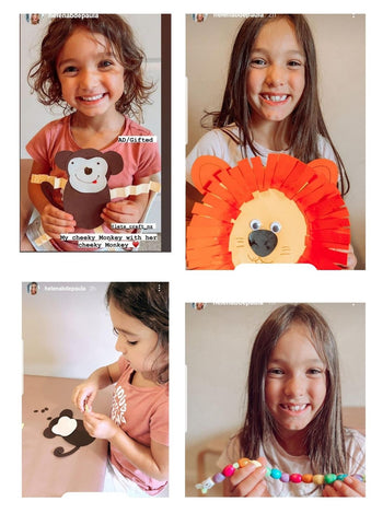 Animal-crafts-made-by-kids-with-lets-craft-NZ-box