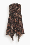 Strapless General Print Asymmetric Fitted Dress With Ruffles by Isabel Marant