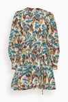 Tie Waist Waistline Spring Long Sleeves Short Floral Print Belted Dress