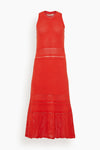 Round Neck Flared-Skirt Sleeveless Midi Dress