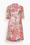 Floral Print Short Sleeves Sleeves Above the Knee Collared Spring Dress