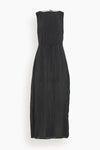 Polyester Slit Open-Back Crinkled Dress