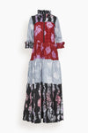 A-line General Print Cotton Wrap Maxi Dress