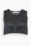 Lillian Denim Print Crop Top