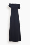 Off the Shoulder Draped Asymmetric Maxi Dress