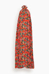 Halter Floral Print Viscose Pocketed Maxi Dress