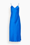 V-neck Spaghetti Strap Fitted Slip Dress/Midi Dress