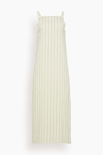 Slit Sheath Spring Summer Striped Print Sheath Dress/Midi Dress