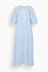 Ruched Lace-Up Linen Summer Maxi Dress