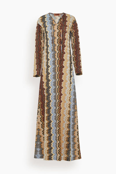 Zig Zag Print Kaftan/Maxi Dress