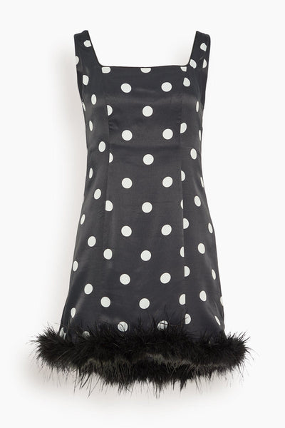 Polka Dots Print Short Square Neck Dress