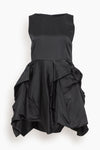 Corset Waistline Peplum Fitted Satin Above the Knee Dress