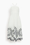 Cutout Fitted Summer Full-Skirt Halter Smocked Midi Dress