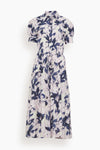 Pocketed Tiered Self Tie Floral Print Collared Spring Shirt Dress