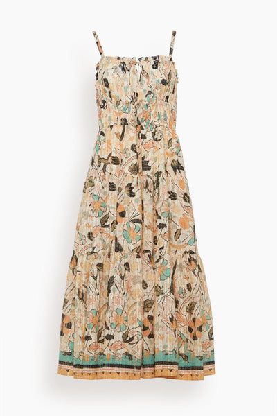 Floral Print Fit-and-Flare Fitted Ruched Sweetheart Midi Dress