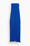 Strapless Spring Summer Empire Waistline Gathered Pleated Maxi Dress