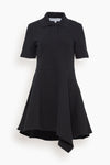 Short Fitted Fit-and-Flare Collared Dress