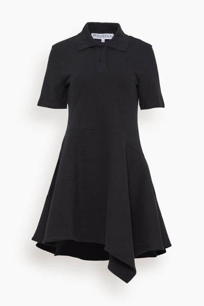 Fit-and-Flare Fitted Short Collared Dress
