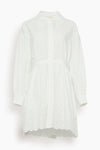 Cotton Short Full-Skirt Puff Sleeves Sleeves Elasticized Waistline Shirt Dress