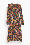 Tall Tall Fall Long Sleeves Floral Print Midi Dress