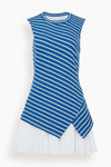 Short Spring Pleated Striped Print Dress
