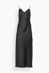 Tall V-neck Spaghetti Strap Charmeuse Fitted Slit Slip Dress/Maxi Dress With a Sash