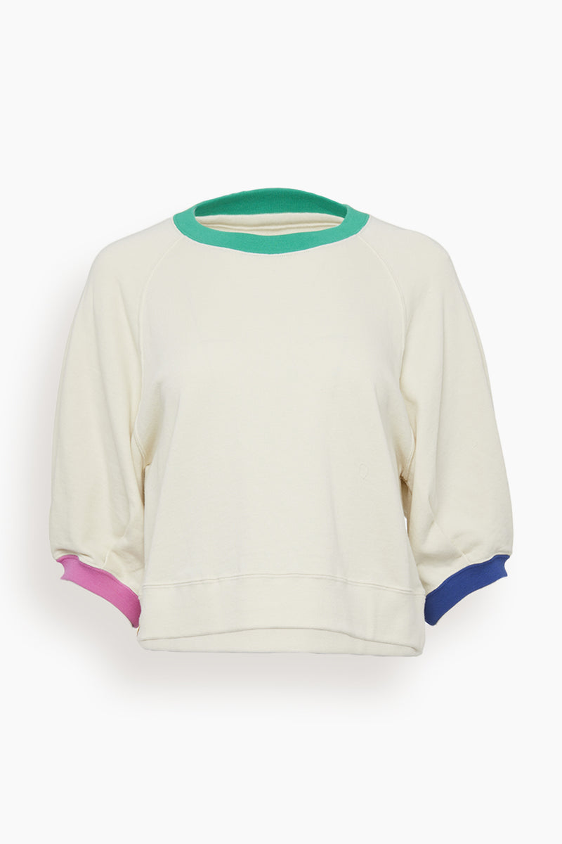 Kerri Rosenthal Lulu Sweatshirt Contrast Rib Shirt in Ecru – Hampden