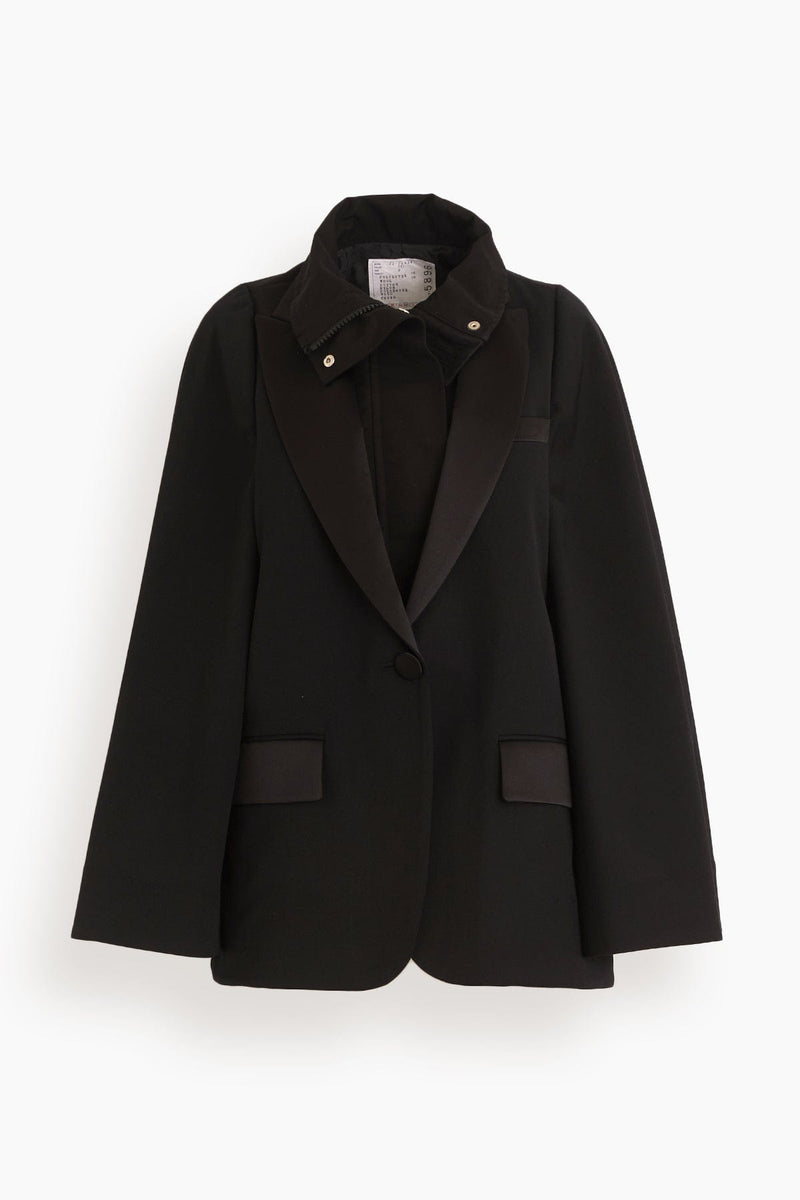 sacai 22ss suiting mix cape blazer size2 - テーラードジャケット