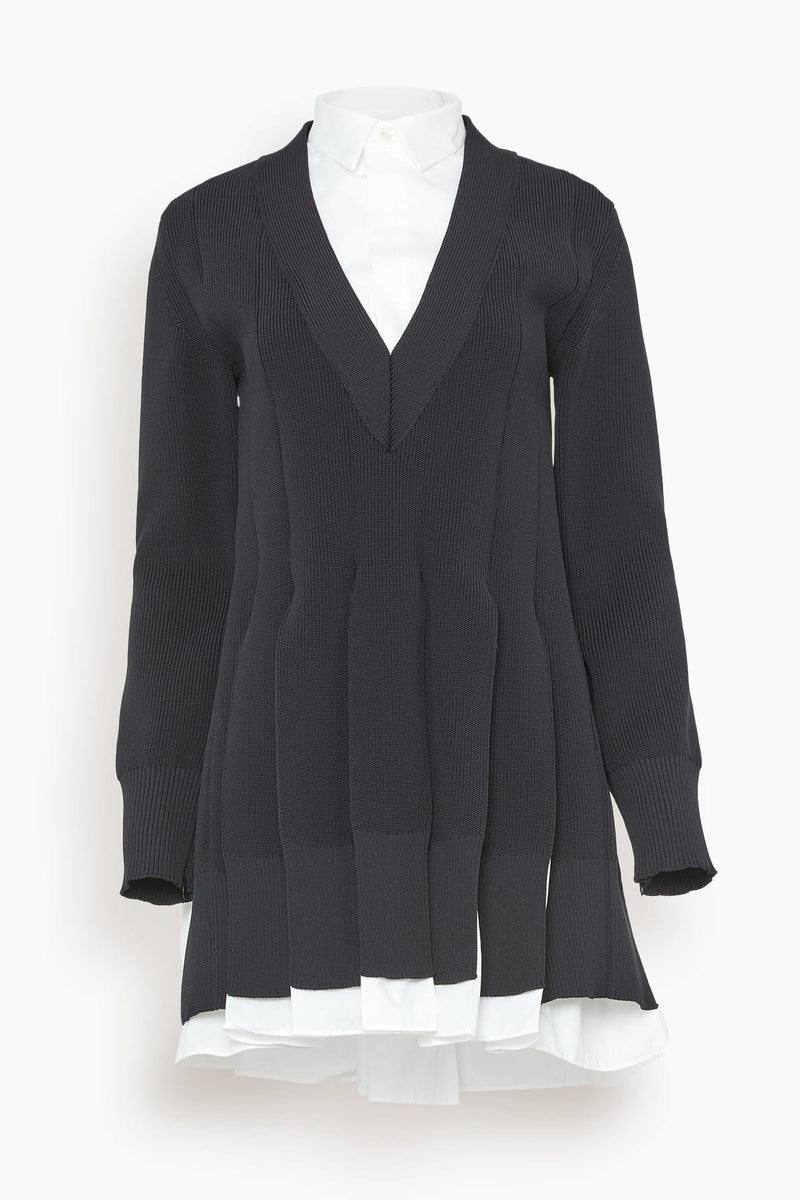 Sacai Knit Cotton Poplin Dress in Black – Hampden Clothing