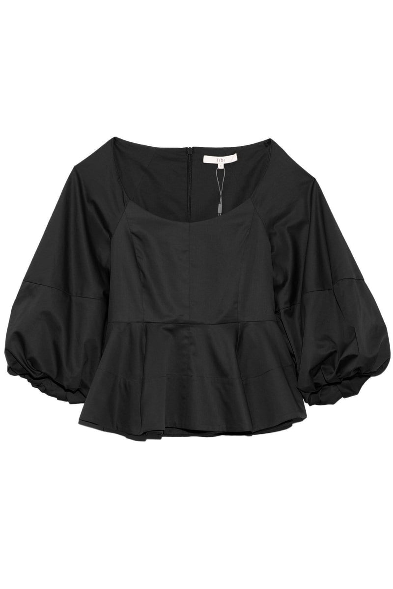 peplum blouse black