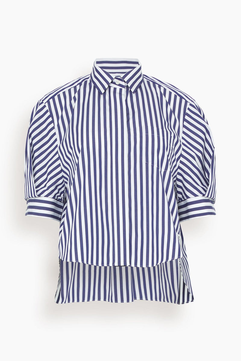 Sacai Thomas Mason / Cotton Poplin Shirt in Navy Stripe – Hampden