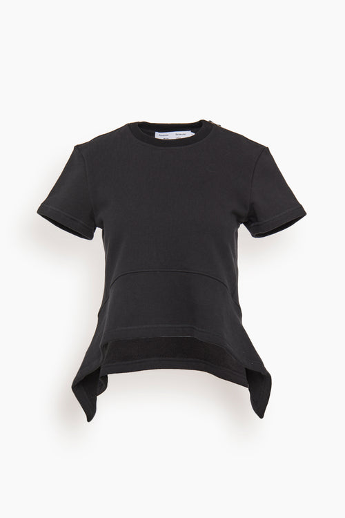 Proenza Schouler White Label Tops Asymmetric T-Shirt in Black