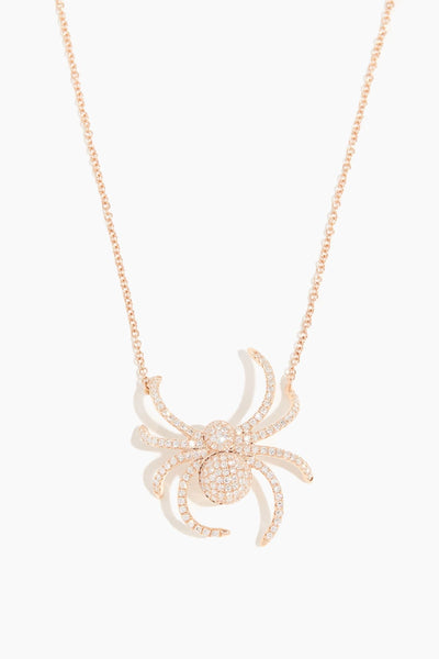 Spider Necklace in Rose Gold