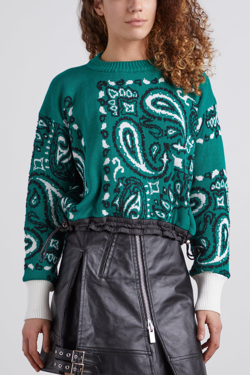 Sacai Bandana Knit Pullover in Green – Hampden Clothing