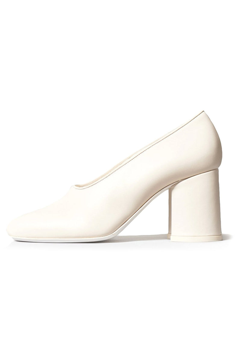 ivory block heel pumps