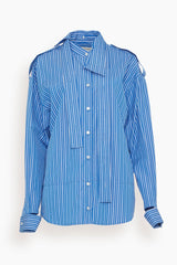 Meryll Rogge Deconstructed Mens Shirt in Blue Multi – Hampden