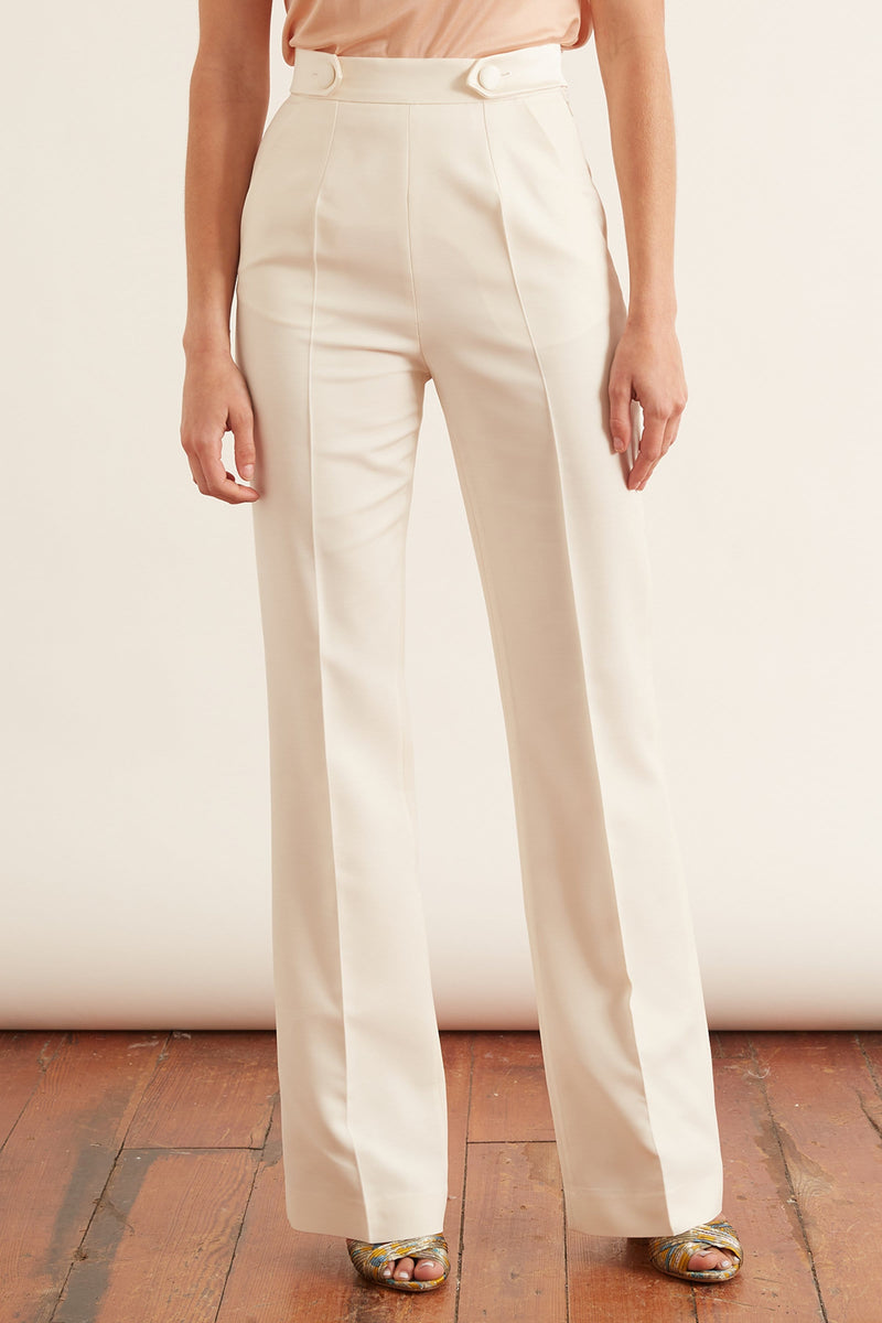 high waisted slim fit trousers