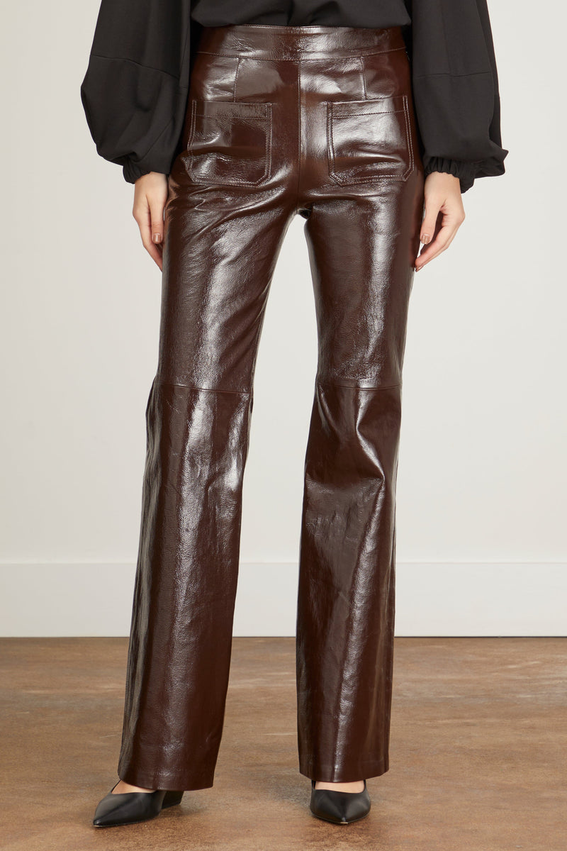 Dorothee Schumacher Sleek Shine Pants in Dark Brown – Hampden Clothing