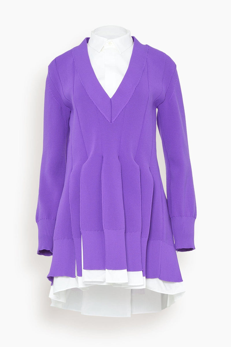 Sacai Knit Cotton Poplin Dress in Purple – Hampden Clothing