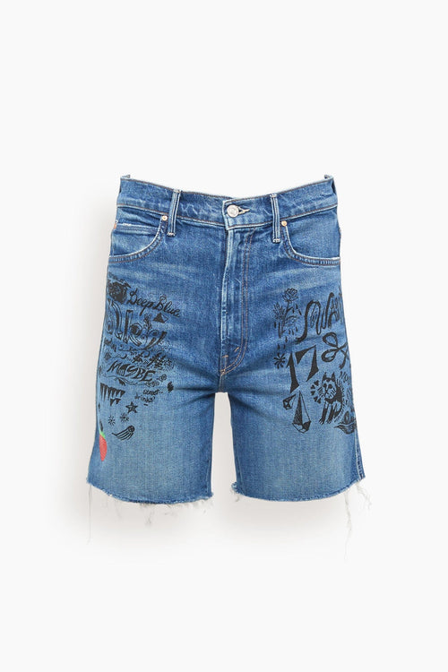 MOTHER Shorts High Waisted Smokin' Short Fray in Never Enough
