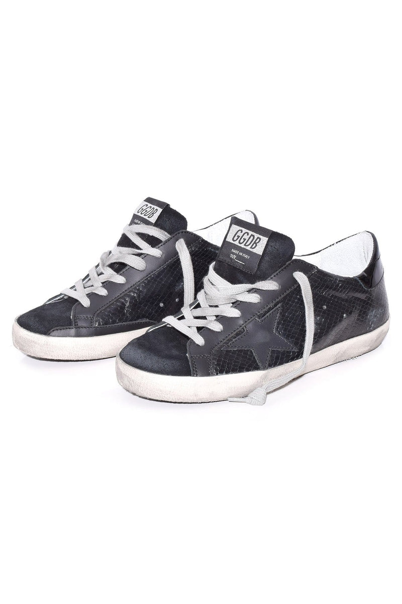 golden goose black snake superstar sneakers