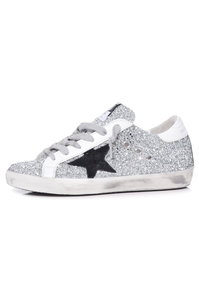 superstar sneakers with glitter upper and white star