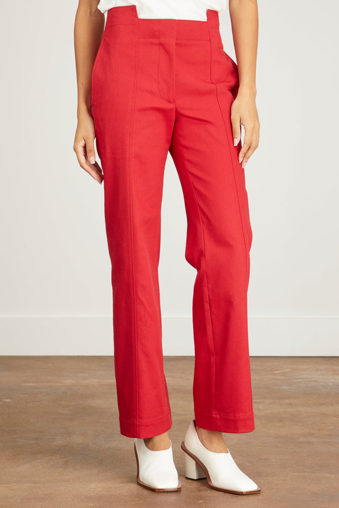 JW Anderson Panelled Straight Leg Trousers in Scarlet – Hampden Clothing