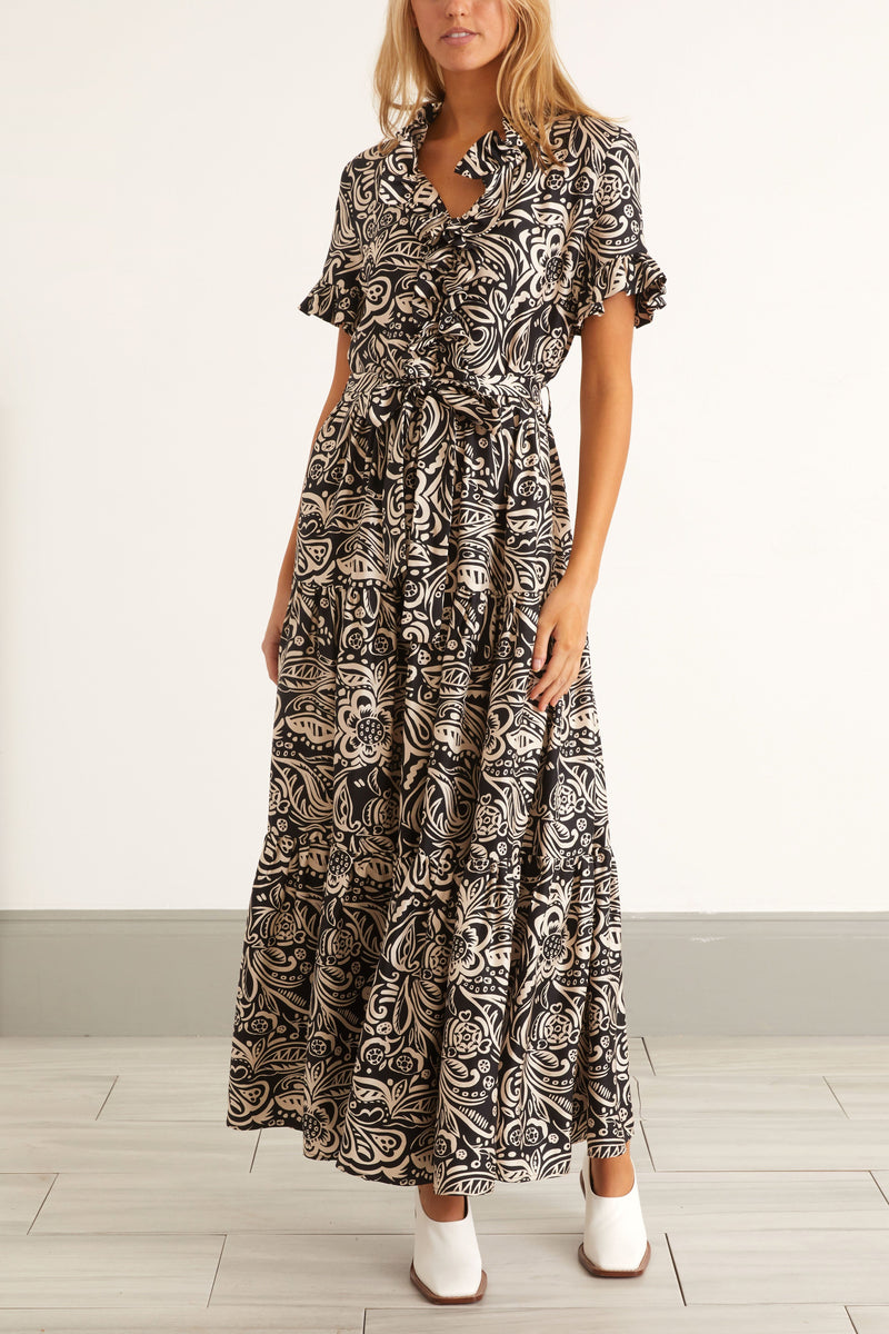 La Double J Long And Sassy Dress In Fauve Hampden Clothing