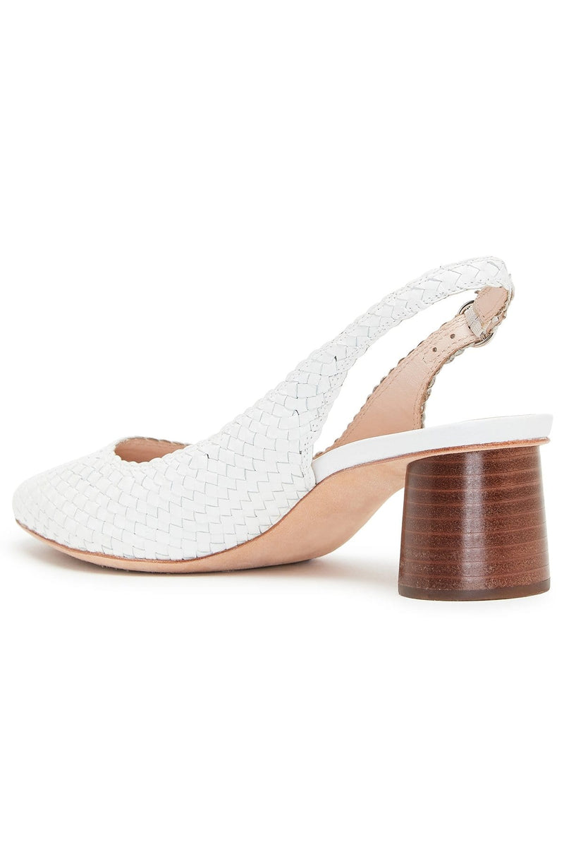 Martine Woven Slingback Pump in Optic 