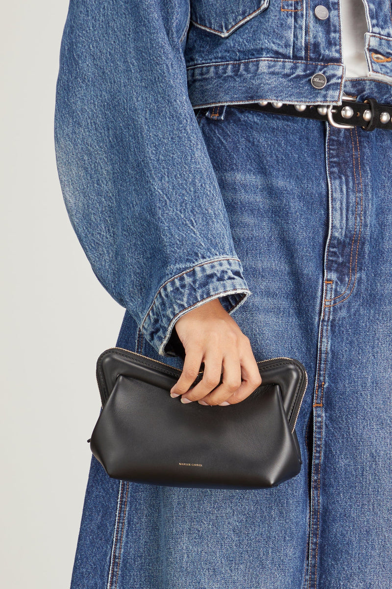 Mansur Gavriel Mini M Frame Bag in Black/Flamma – Hampden Clothing