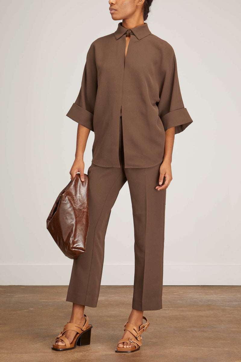 Mark Kenly Domino Tan Bailee Blouse in Dark Brown – Hampden Clothing