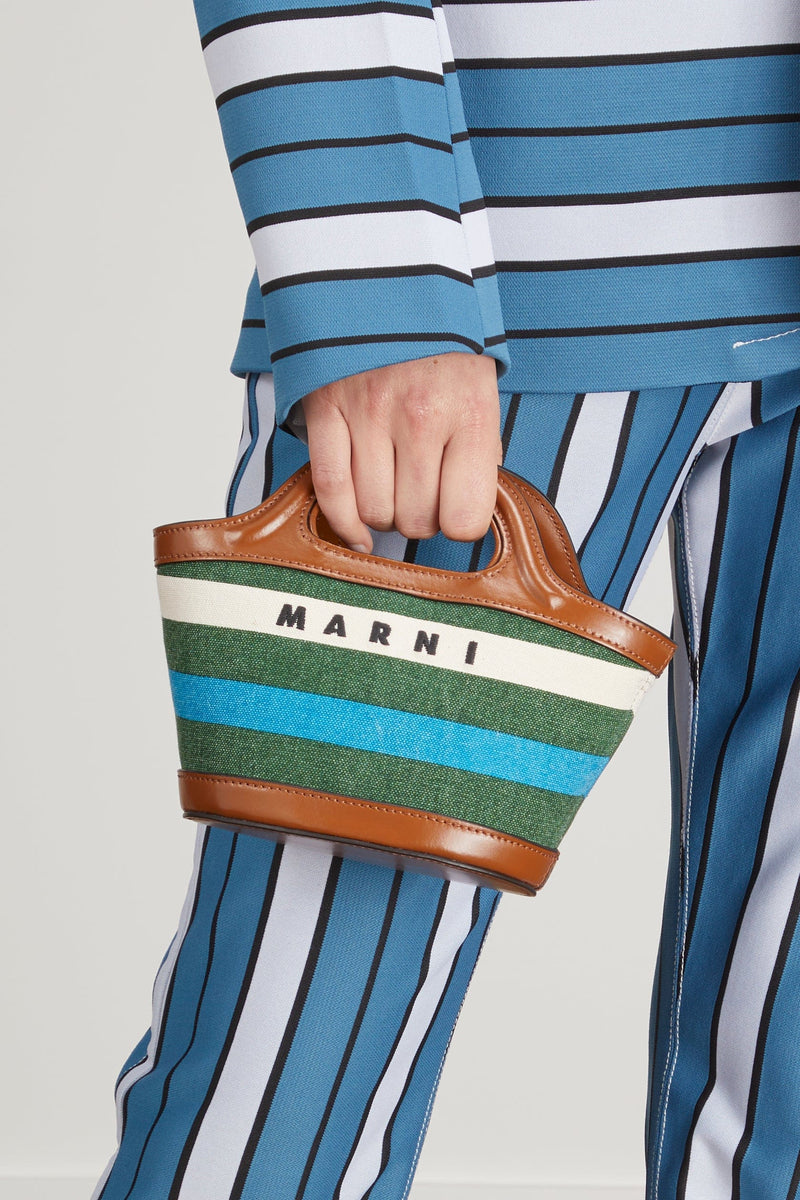 Marni Tropicalia Micro Bag in Garden Green/Vivid Blue/Pompeii