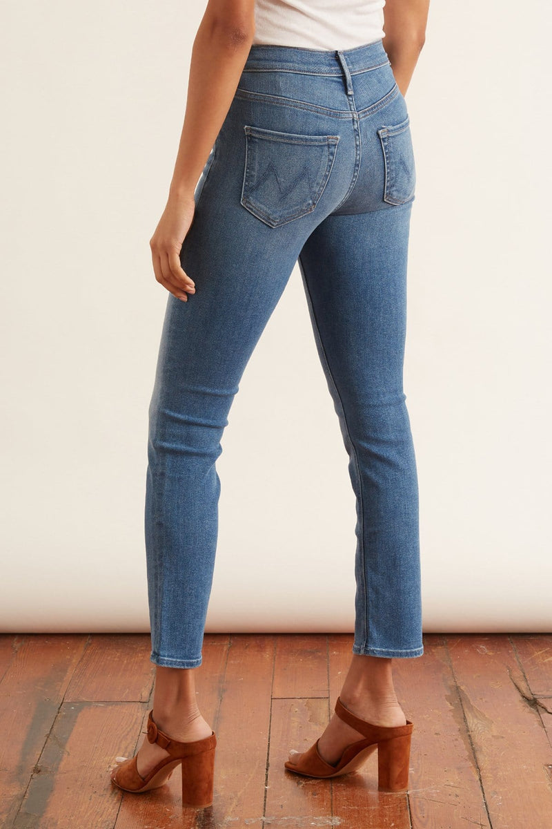 mother mid rise dazzler ankle jeans